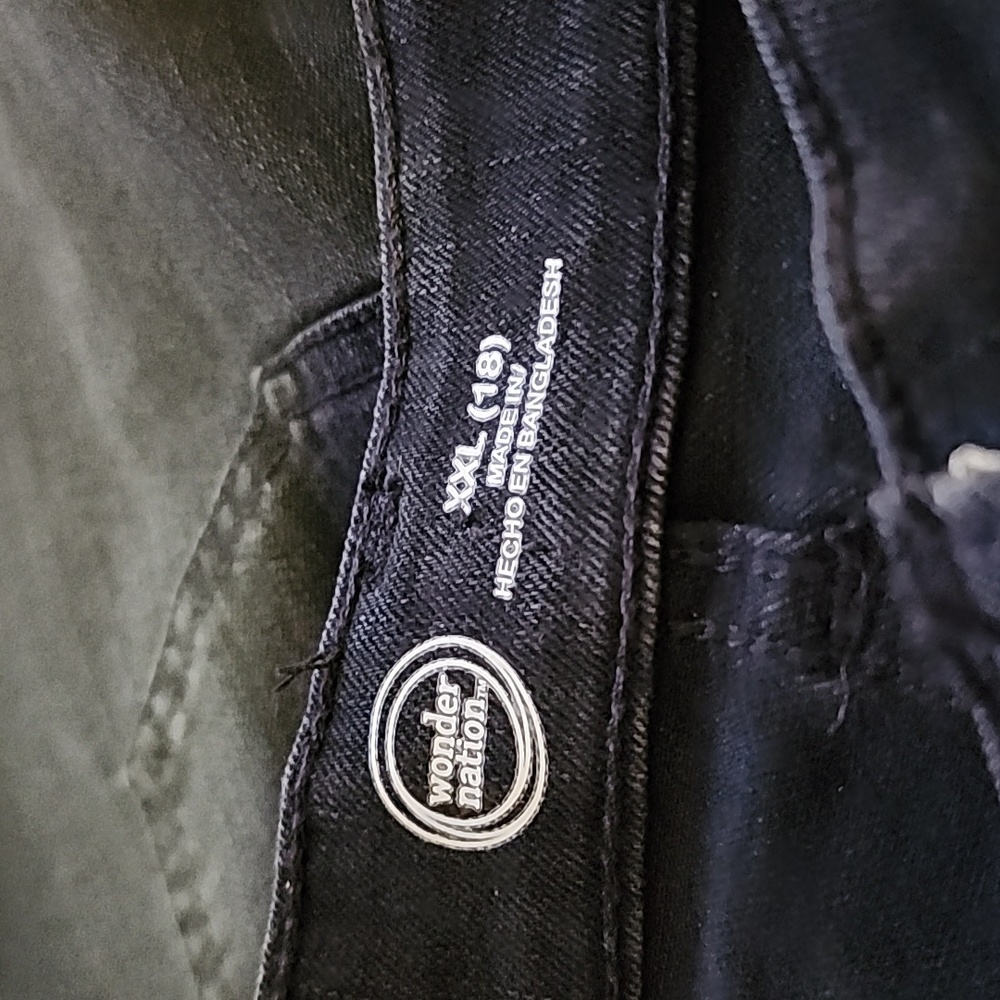 WONDER NATION  WOMEN'S  BLACK  DENIM SKIRT  XXL ( 18 ) . - Picture 8 of 9